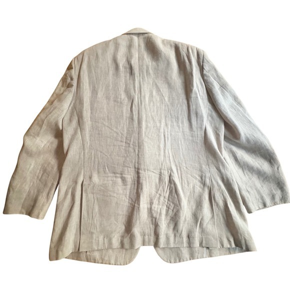 PALM BEACH Brock Natural Linen 2 Button Blazer Sport Coat Jacket Mens XL;48R EUC - Picture 4 of 12